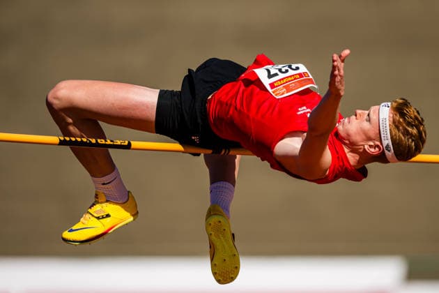 260528 Tobias Heldal of Norway competes in men™s high jump during the Trond Mohn Games on May 28, 2026 in Bergen Photo Marius Simensen BILDBYRAN Cop 238 MM0068 athletics bbeng friidrett friidrott norge norway trond mohn games  Copyright: MARIUSxSIMENSEN BB260528ZU014