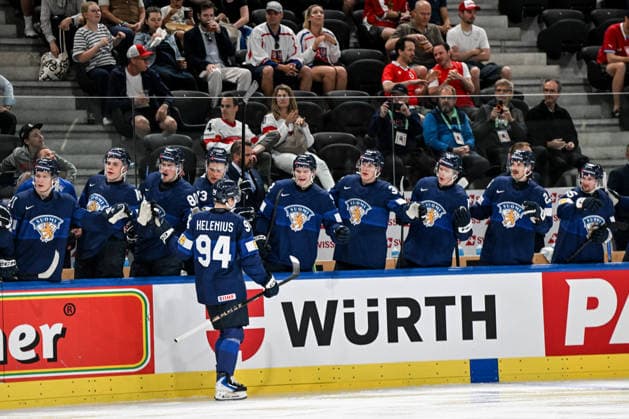 ZURICH, SWITZERLAND MAY 28 Konsta Helenius of Finland celebrates his goal during the 2026 IIHF Ice Hockey World Championship Switzerland game between Finland and Czechia at Swiss Life Arena on May 28, 2026 in Zurich, Zurich Zurich Swiss Life Arena Zurich Switzerland Copyright: xJustPictures.ch AndreaxBrancax jp-en-EuSpIm-JP7_ANB_FinCze_28052026_0491