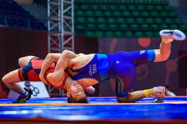 U17 Wrestling Asian Championships 51kg GR Donghyeon Kim KOR df Rejep Jorayev TKM Copyright: xAmirrezaxAliasgarix xUnitedxWorlx Kadir Caliskan United World Wr