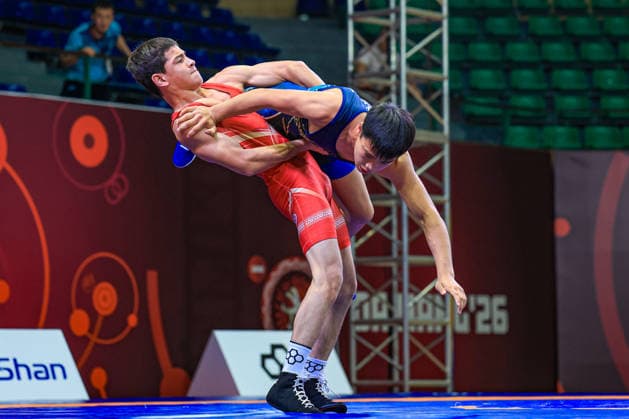 U17 Wrestling Asian Championships 55kg GR Asilbek Karimov UZB df Diyar Amanali KAZ Copyright: xAmirrezaxAliasgarix xUnitedxWorlx Kadir Caliskan United World Wr