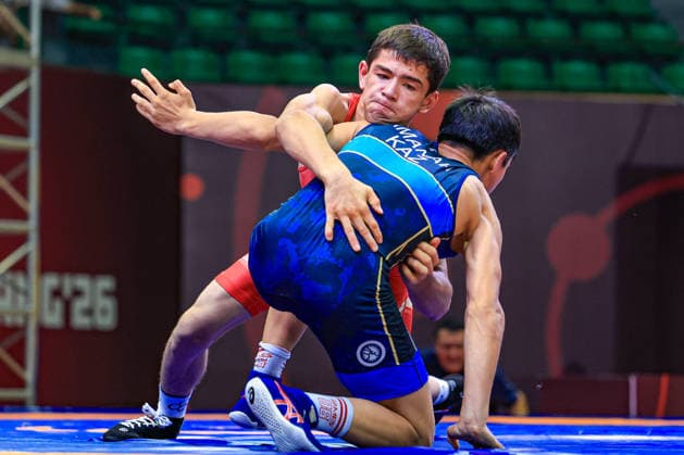 U17 Wrestling Asian Championships 55kg GR Asilbek Karimov UZB df Diyar Amanali KAZ Copyright: xAmirrezaxAliasgarix xUnitedxWorlx Kadir Caliskan United World Wr