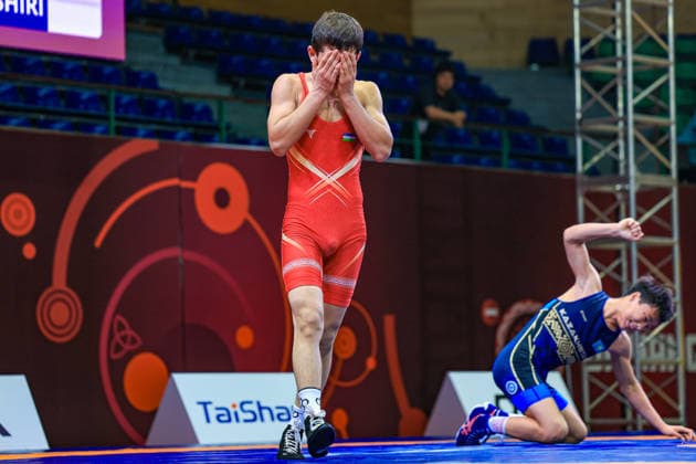 U17 Wrestling Asian Championships 55kg GR Asilbek Karimov UZB df Diyar Amanali KAZ Copyright: xAmirrezaxAliasgarix xUnitedxWorlx Kadir Caliskan United World Wr