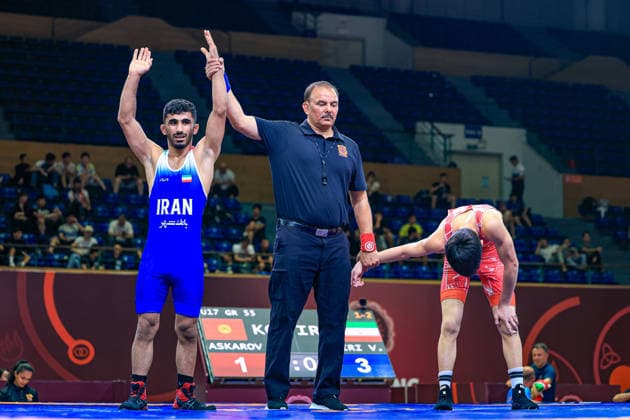 U17 Wrestling Asian Championships 55kg GR Vahid Morteza Ashiri IRI df Syimyk Gulchoroevich Askarov KGZ Copyright: xAmirrezaxAliasgarix xUnitedxWorlx Kadir Caliskan United World Wr