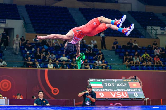 U17 Wrestling Asian Championships 60kg GR Amirreza Saeid Tahmasbpourmarzouni IRI Copyright: xAmirrezaxAliasgarix xUnitedxWorlx Kadir Caliskan United World Wr