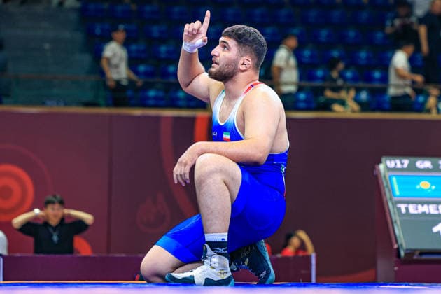 U17 Wrestling Asian Championships 110kg GR Aliakbar Ali Akoo IRI Copyright: xAmirrezaxAliasgarix xUnitedxWorlx Kadir Caliskan United World Wr
