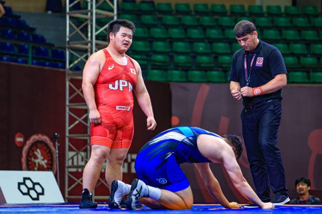 U17 Wrestling Asian Championships 110kg GR Shinta Yoshida JPN df Nariman Muzuretovich Anarkulov KGZ Copyright: xAmirrezaxAliasgarix xUnitedxWorlx Kadir Caliskan United World Wr