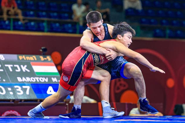U17 Wrestling Asian Championships 60kg GR Makhdi Barotov TJK df Yeskendir Baurzhan KAZ Copyright: xAmirrezaxAliasgarix xUnitedxWorlx Kadir Caliskan United World Wr