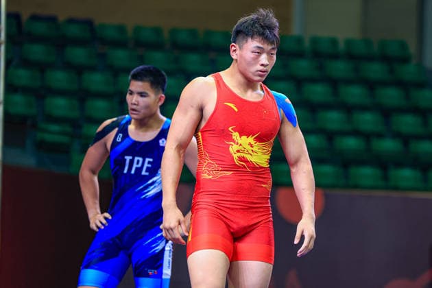 U17 Wrestling Asian Championships 92kg GR Xirui Wang CHN df Cheng En Wu TPE Copyright: xAmirrezaxAliasgarix xUnitedxWorlx Kadir Caliskan United World Wr