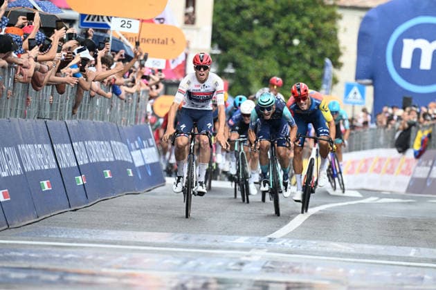 28-05-2026 Giro D italia; Tappa 18 Fai Della Paganella - Pieve Di Soligo; 2026, Soudal - Quick Step; 2026, Bahrain Victorious; 2026, Lidl - Trek; Magnier, Paul; Zambanini, Edoardo; Milan, Jonathan; Pieve Di Soligo; 