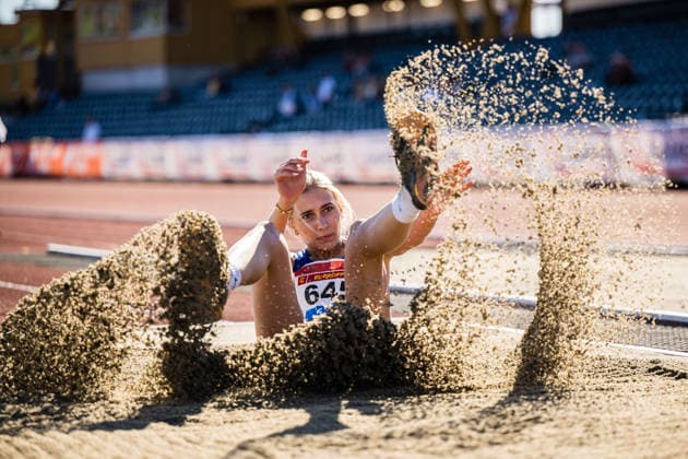 260528 Elise Andrea Bos of Lysekloster IL competes in women™s triple jump during the Trond Mohn Games on May 28, 2026 in Bergen Photo Marius Simensen BILDBYRAN Cop 238 MM0068 athletics bbeng friidrett friidrott norge norway trond mohn games  Copyright: MARIUSxSIMENSEN BB260528ZS018