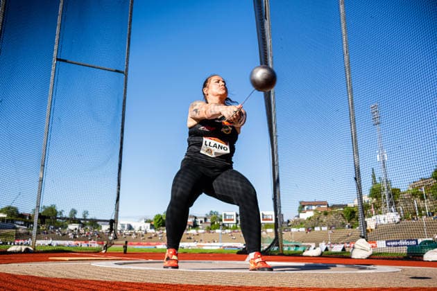 260528 Beatrice Llano of Norway competes in women™s hammer throw during the Trond Mohn Games on May 28, 2026 in Bergen Photo Marius Simensen BILDBYRAN Cop 238 MM0068 athletics bbeng friidrett friidrott norge norway trond mohn games  Copyright: MARIUSxSIMENSEN BB260528ZX019