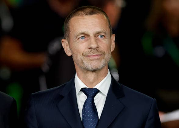 Leipzig, Germany, 27th May 2026. Aleksander Ceferin presidents of UEFA is seen following the Crystal Palace vs Rayo Vallecano UEFA Conference League Final match at Leipzig Stadium, Leipzig. Picture credit should read: Cody Froggatt Sportimage EDITORIAL USE ONLY. No use with unauthorised audio, video, data, fixture lists, club league logos or live services. Online in-match use limited to 120 images, no video emulation. No use in betting, games or single club league player publications. SPI_215_CF_CRYSTAL_PALACE_V_RAYO_VALLECANO SPI-4827-0215