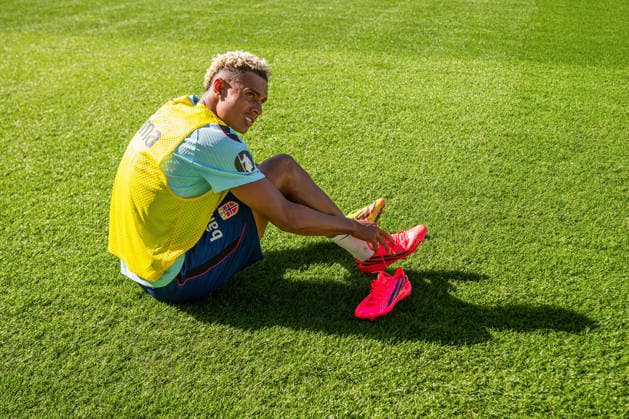 260528 Antonio Nusa of the Norwegian national football team during a training session on May 28, 2026 in Oslo Photo Vegard Grott BILDBYRAN kod VG VG0926 bbeng fotball football soccer fotboll norge norway trening träning training practice  Copyright: VEGARDxGRoTT BB260528VG004