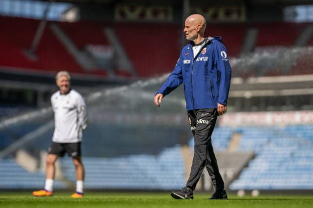 260528 Stale Solbakken, head coach of the Norwegian national football team, during a training session on May 28, 2026 in Oslo Photo Vegard Grott BILDBYRAN kod VG VG0926 bbeng fotball football soccer fotboll norge norway trening träning training practice  Copyright: VEGARDxGRoTT BB260528VG005