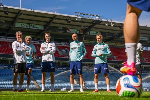 260528 Fredrik Aursnes and Andreas Schjelderup of the Norwegian national football team during a training session on May 28, 2026 in Oslo Photo Vegard Grott BILDBYRAN kod VG VG0926 bbeng fotball football soccer fotboll norge norway trening träning training practice  Copyright: VEGARDxGRoTT BB260528VG007