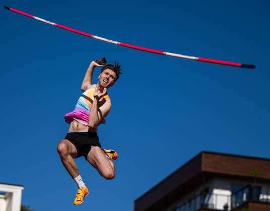 260528 Pal Lillefosse of Norway competes in men™s pole vault during the Trond Mohn Games on May 28, 2026 in Bergen Photo Marius Simensen BILDBYRAN COP 238 MM0068 athletics bbeng friidrett friidrott norge norway trond mohn games stavhopp pole vault  Copyright: MARIUSxSIMENSEN BB260528ZF014
