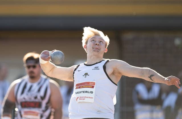 260528 Henrik Vesterlid of Norway competes in men s shot put during the Trond Mohn Games on May 28, 2026 in Bergen Photo Marius Simensen BILDBYRAN COP 238 MM0068 athletics bbeng friidrett friidrott norge norway trond mohn games kula shot put  Copyright: MARIUSxSIMENSEN BB260528ZL013