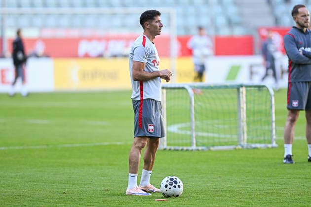 28.05.2026 Wroclaw Konferencja prasowa i trening reprezentacji Polski w pilce noÅ¼nej - press conference, PK, Pressekonferenz and of the Poland national football team and training session during the national camp. Persons shown: Robert Lewandowski fot. Antoni Dec Arena Akcji NEWSPIX.PL --- newspix.pl POLAND OUT! 