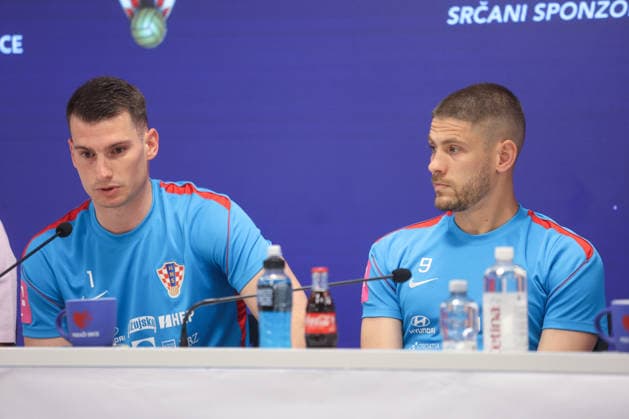 Croatia national football team press conference, PK, Pressekonferenz Dominik Livakovic and Andrej Kramaric speak during a Croatia national football team press conference at the Rujevica Stadium in Rijeka, Croatia, on May 28, 2026, ahead of friendly matches against Belgium and Slovenia as part of the team s pre-World Cup training.  NelxPavletic PIXSELL