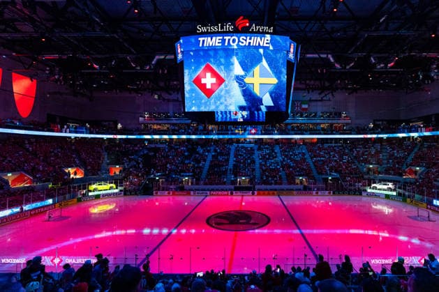 ZURICH, SWITZERLAND - MAY 28: Impressions of Swiss Life Arena during the Quarter Finals - Match 59 between Switzerland and Sweden at the IIHF Ice hockey, Eishockey World Championship, WM, Weltmeisterschaft 2026, Swiss Life Arena on May 28, 2026 in Zurich, Switzerland. Zurich Switzerland Copyright: xTimoxSteinx