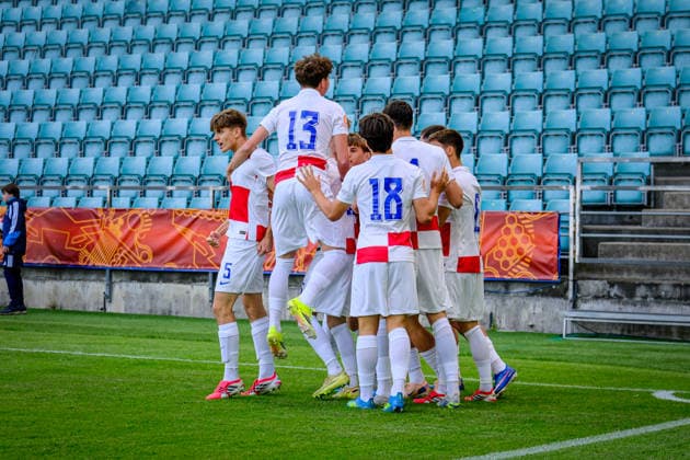 UEFA Under-17 European Championship, EM, Europameisterschaft Estonia 2026 Croatian national team, Nationalteam celebrating the first goal during the UEFA Under-17 European Championship Group-A match between Estonia U-17 vs Croatia U-17 national teams, Tallinn Estonia 28.05.2026 Tallinn A Le Coq Arena Estonia Copyright: xMaurixLevandix