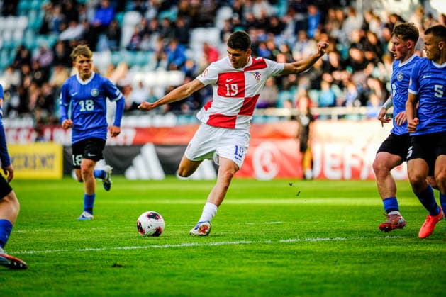 UEFA Under-17 European Championship, EM, Europameisterschaft Estonia 2026 Jakov Dedic in action during the UEFA Under-17 European Championship Group-A match between Estonia U-17 vs Croatia U-17 national teams, Tallinn Estonia 28.05.2026 Tallinn A Le Coq Arena Estonia Copyright: xMaurixLevandix