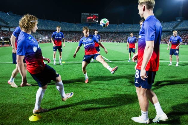EGYPT, CAIRO - MAY 28, 2026: Russia s players warm up ahead of a friendly football match between Egypt and Russia at the Cairo International Stadium Friendly Football Match: Egypt Vs Russia  - ZUMAt113 20260528_zaa_t113_660 Copyright: xPeterxKovalevx