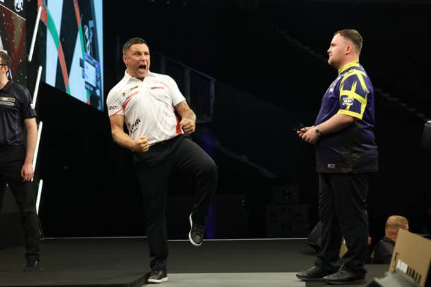 BetMGM Premier League Darts 28MAY26 Luke Littler during the BetMGM Premier League darts at the O2 Arena, London, UK on 28 May 2026. London O2 Arena London UK Editorial use only , Copyright: xChrisxSargeantx PSI-24296-0018