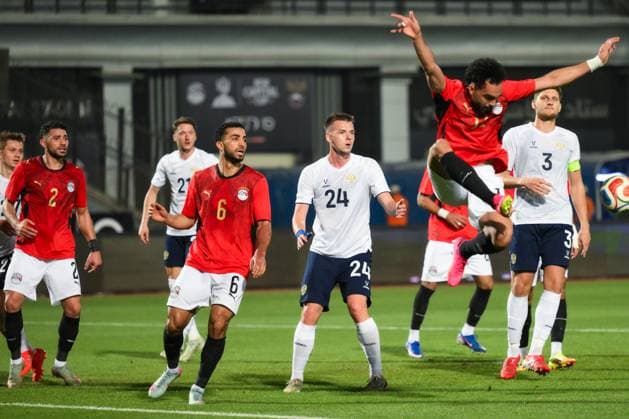 Russia Soccer Friendly Egypt - Russia 9175740 28.05.2026 Players in action during the friendly soccer match between Egypt and Russia at Cairo International Stadium in Cairo, Egypt. Grigory Sysoev Sputnik Cairo Egypt  Copyright: xGrigoryxSysoevx