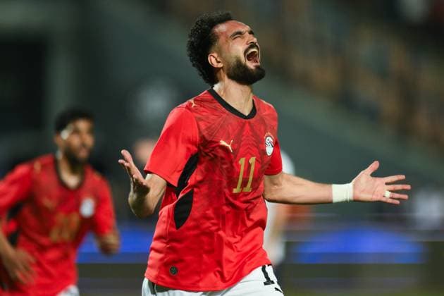 Russia Soccer Friendly Egypt - Russia 9175784 28.05.2026 Egypt s Mostafa Abdelraouf celebrates his goal during the friendly soccer match between Egypt and Russia at Cairo International Stadium in Cairo, Egypt. Grigory Sysoev Sputnik Cairo Egypt  Copyright: xGrigoryxSysoevx