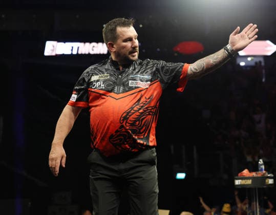 BetMGM Premier League Darts 28MAY26 Jonny Clayton during the BetMGM Premier League darts at the O2 Arena, London, UK on 28 May 2026. London O2 Arena London UK Editorial use only , Copyright: xChrisxSargeantx PSI-24296-0052