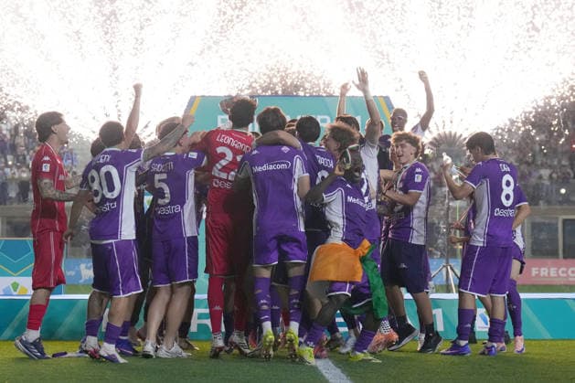 Celebrates during the finals match between Fiorentina U20 and Parma U20 of the 2025 2026 Primavera 1 Championship at the Rocco B. Commisso Viola Park Sports Center in Bagno a Ripoli, Florence, Italy. May 28, 2026. - Soccer.  Copyright: xAlfredoxFalcone LaPressex