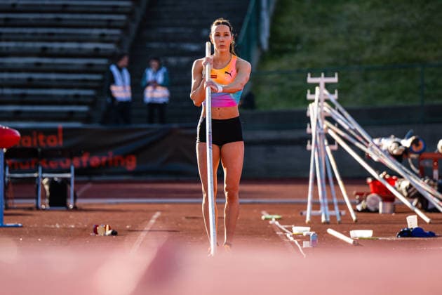 260528 Lene Retzius of Norway competes in women™s pole vault during the Trond Mohn Games on May 28, 2026 in Bergen Photo Marius Simensen BILDBYRAN Cop 238 MM0068 athletics bbeng friidrett friidrott norge norway trond mohn games  Copyright: MARIUSxSIMENSEN BB260528ZC041