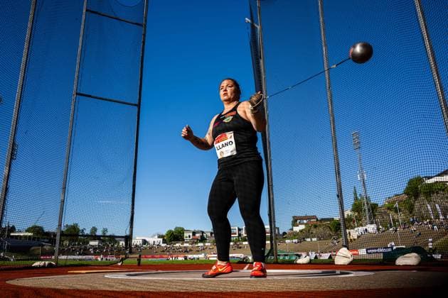260528 Beatrice Llano of Norway competes in women™s hammer throw during the Trond Mohn Games on May 28, 2026 in Bergen Photo Marius Simensen BILDBYRAN Cop 238 MM0068 athletics bbeng friidrett friidrott norge norway trond mohn games  Copyright: MARIUSxSIMENSEN BB260528ZP043