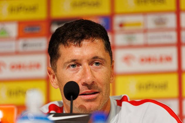 Robert Lewandowski seen during official press conference, PK, Pressekonferenz of Poland National Football Team (Ernest Kolodziej Ball Raw Images) Wroclaw Tarczynski Arena Poland Copyright: xErnestxKolodziejx ernestkolodziej_poland_conference_2526_OL_4103