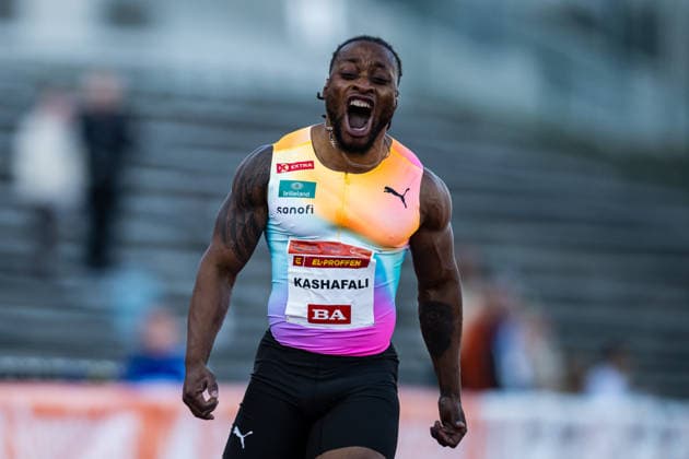 260528 Salum Kashafali of Norway after winning the men™s 100 meter para during the Trond Mohn Games on May 28, 2026 in Bergen Photo Marius Simensen BILDBYRAN Cop 238 MM0068 athletics bbeng friidrett friidrott jubel norge norway trond mohn games  Copyright: MARIUSxSIMENSEN BB260528ZA041