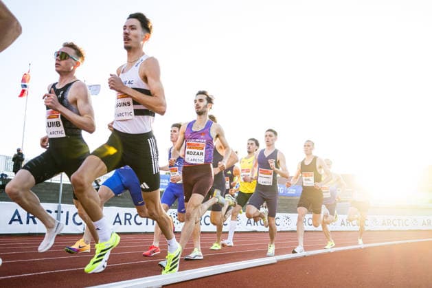 260528 Jack Higgins of Great Britain, Anicet Kozar of France and Darragh McElhinney of Ireland competes in men™s 1500 meter during the Trond Mohn Games on May 28, 2026 in Bergen Photo Marius Simensen BILDBYRAN Cop 238 MM0068 athletics bbeng friidrett friidrott norge norway trond mohn games  Copyright: MARIUSxSIMENSEN BB260528ZL040