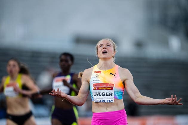 260528 Henriette Jaeger of Norway after competing in women™s 300 meter during the Trond Mohn Games on May 28, 2026 in Bergen Photo Marius Simensen BILDBYRAN Cop 238 MM0068 athletics bbeng depp friidrett friidrott norge norway trond mohn games  Copyright: MARIUSxSIMENSEN BB260528ZW047