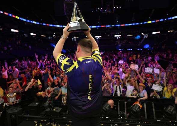 BetMGM Premier League Darts 28MAY26 Luke Littler during the BetMGM Premier League darts at the O2 Arena, London, UK on 28 May 2026. London O2 Arena London UK Editorial use only , Copyright: xChrisxSargeantx PSI-24296-0106