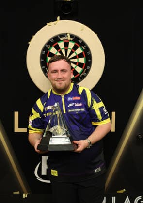 BetMGM Premier League Darts 28MAY26 Luke Littler during the BetMGM Premier League darts at the O2 Arena, London, UK on 28 May 2026. London O2 Arena London UK Editorial use only , Copyright: xChrisxSargeantx PSI-24296-0107