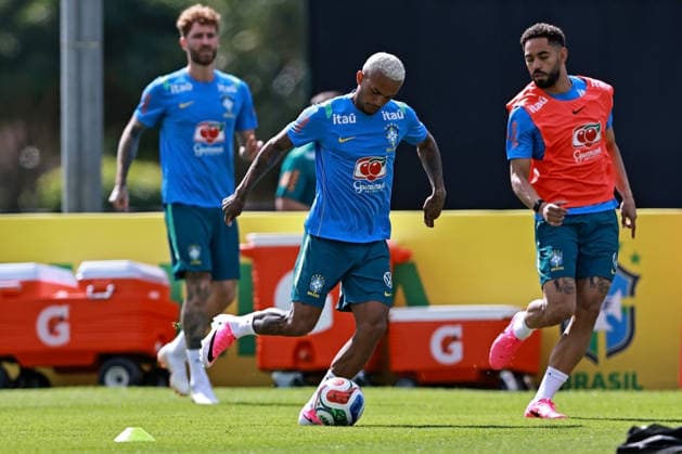 28th May 2026; Teresopolis, Brazil: Wesley Franca of Brazil controls the ball during a training session at the Granja Comary training center in Teresopolis, Rio de Janeiro, Brazil, on May 28, 2026, ahead of the FIFA World Cup, WM, Weltmeisterschaft, Fussball 2026 HeulerxAndrey