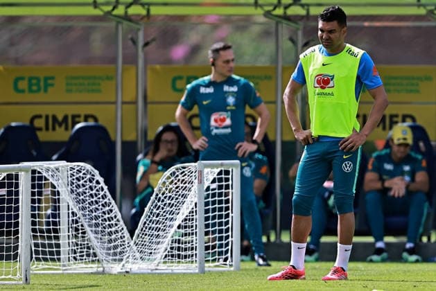 28th May 2026; Teresopolis, Brazil: Casemiro of Brazil looks on during a training session at the Granja Comary training center in Teresopolis, Rio de Janeiro, Brazil, on May 28, 2026, ahead of the FIFA World Cup, WM, Weltmeisterschaft, Fussball 2026 HeulerxAndrey