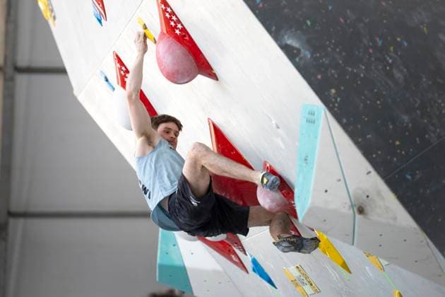 Alcobendas, Madrid, Spain. 28 May 2026. German climber during the Men s Boulder Qualification at the World Climbing Series Comunidad de Madrid 2026 at Polideportivo Jose Caballero. Copyright: xDavidxSarmientox xVWPicsx DSG-0733