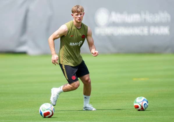 May 28, 2026, Charlotte, Nc, UNITED STATES: Canada defender Luc de Fougerolles dribbles the ball during team Canada World Cup roster selection camp in Charlotte, NC on Thursday, May 28, 2026. Canada News - May 28, 2026  - ZUMAc35_ 20260528_zaf_c35_103 Copyright: xNathanxDenettex