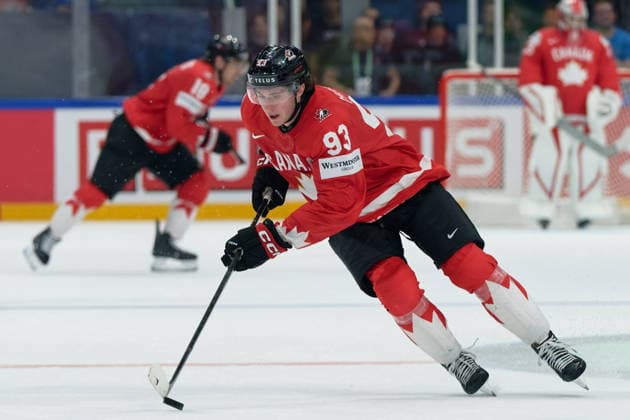 Fribourg, Switzerland - May 28 : Minten Fraser of Canada in action (close up) during the 2026 IIHF Ice hockey, Eishockey World Championship, WM, Weltmeisterschaft Switzerland Quarter Final match between Canada and United States at BCF Arena on May 28 , 2026 in Fribourg, Switzerland.  Copyright: xGiuseppexVelletrix Sportspressphoto_SPR156430
