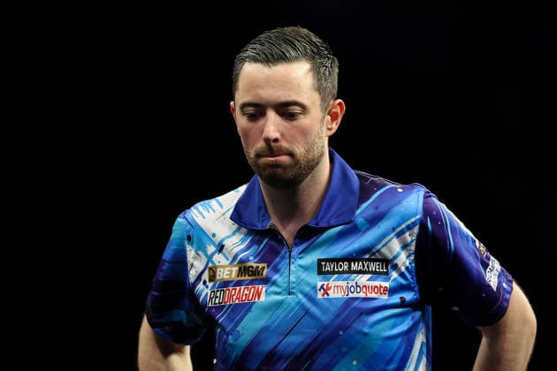 RECORD DATE NOT STATED 28th May 2026, The 02 Arena, London, England; 2026 PDC Bet MGM Premier League Darts Final; Luke Humphries looks on during his match against Luke Littler HenningxvonxJagow