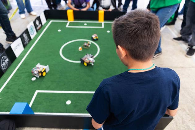 Futbots MX robotic football tournament in Mexico City MEXICO CITY, MEXICO - MAY 28: A participant controls a robot with a remote control during the Futbots MX robotic tournament, at the School of Mechanical and Electrical Engineering (ESIME), in Mexico City, Mexico on May 28, 2026. ESIME hosted a regional qualifying round for the national Futbot MX Robotics Cup, a tabletop robotics competition where participants control robots in simulated football matches as part of World Cup year activities. Daniel Cardenas Anadolu Mexico City Mexico. Editorial use only. Please get in touch for any other usage.  Copyright: x2026xAnadoluxDanielxCardenasx