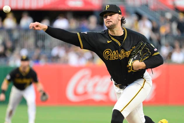 Pittsburgh Pirates pitcher Paul Skenes (30) throws in the fifth inning against the Chicago Cubs at PNC Park on Thursday, May 28, 2026 in Pittsburgh.  PIT2026052818 ArchiexCarpenter