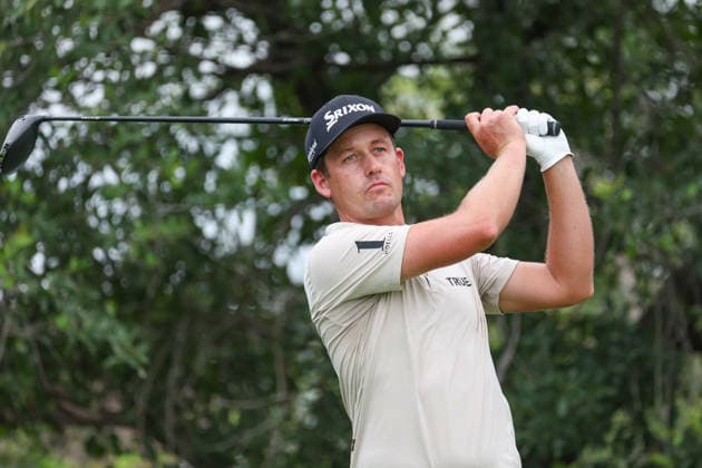 FORT WORTH, TX - MAY 28: Andrew Putnam (USA) hits from the 9th tee during the Charles Schwab Challenge on May 28, 2026 at Colonial Country Club in Fort Worth, TX. (Photo by George Walker Icon Sportswire) GOLF: MAY 28 PGA, Golf Herren Charles Schwab Challenge EDITORIAL USE ONLY Icon26052810