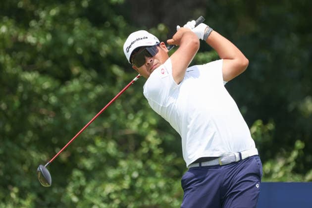FORT WORTH, TX - MAY 28: Ryo Hisatsune (JPN) hits from the 12th tee during the Charles Schwab Challenge on May 28, 2026 at Colonial Country Club in Fort Worth, TX. (Photo by George Walker Icon Sportswire) GOLF: MAY 28 PGA, Golf Herren Charles Schwab Challenge EDITORIAL USE ONLY Icon26052835
